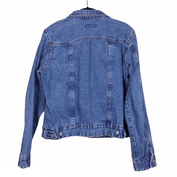 Zena Floral Embroidered Denim Trucker Jacket M - Picture 3 of 4